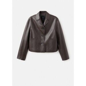 Faux-leather jacket with pockets